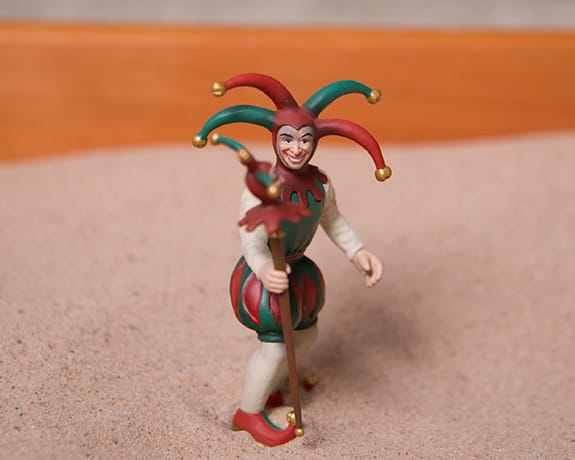 jill carter sandplay jester figurine